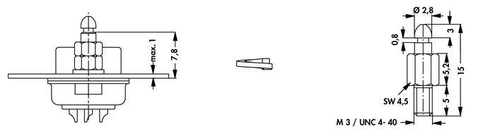   									RS SH 3  RS SH 4 									Accessories – latch pin for plug connector – hood connection -> latch pin for connectors with thread M3...
 								