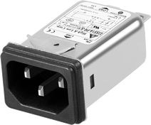 General purpose EMI RFI filters with flange  inlet socket  Up & down springs.
