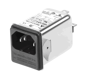 With IEC connector & fuse holders EMI filters. Power entry modules with left & right springs. 