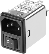  EMI filters with IEC connector and power switch.
 